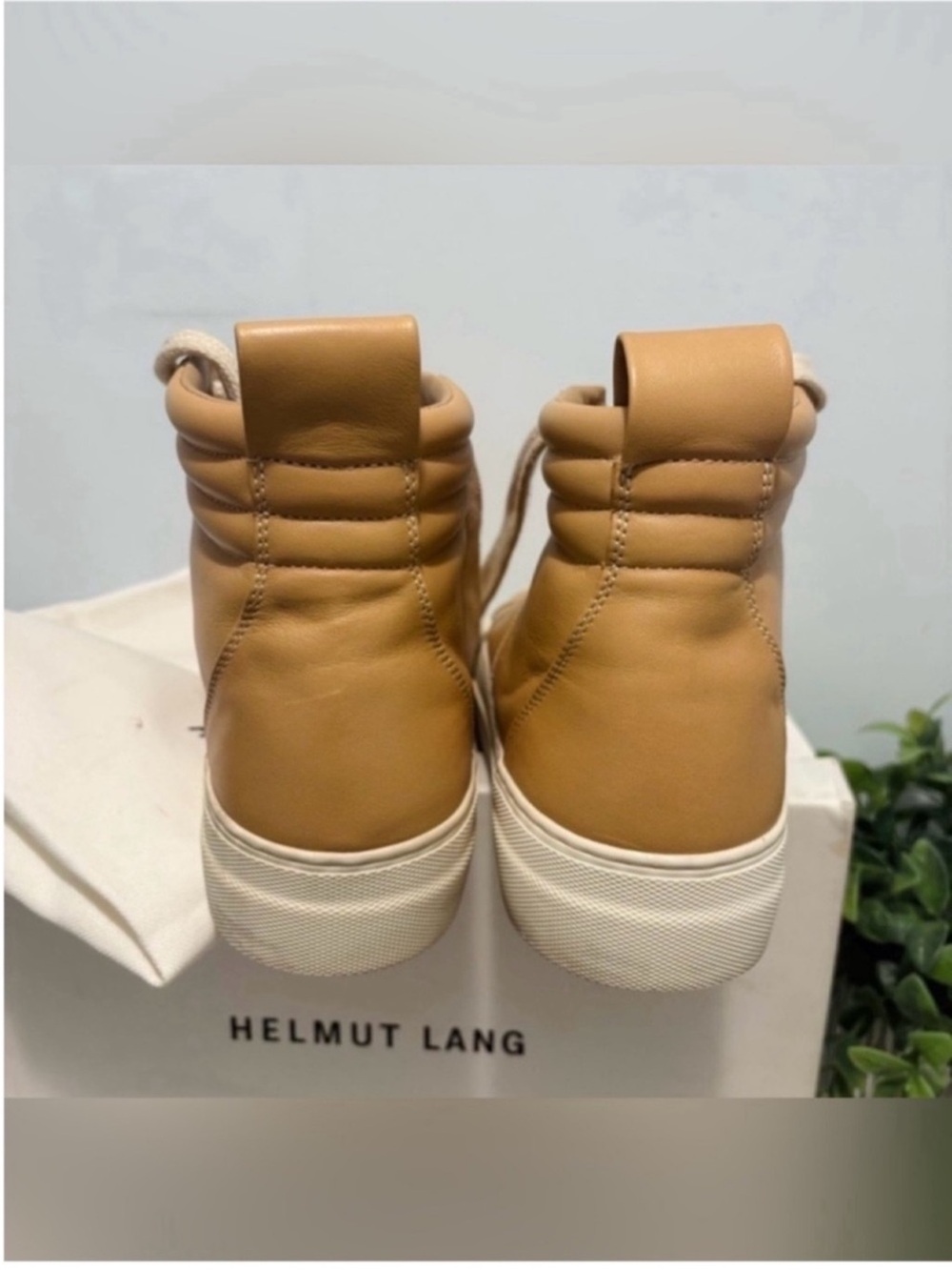 Helmut Lang Cow Leather High-Top Sneakers W Original Box & Dust Bag - Picture 4 of 11